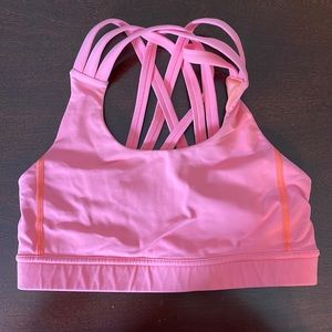 Lulu lemon size 4 neon pink sports bra